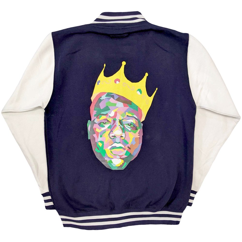 Biggie Smalls - Crown Varsity Jacke - Blau/Weiß